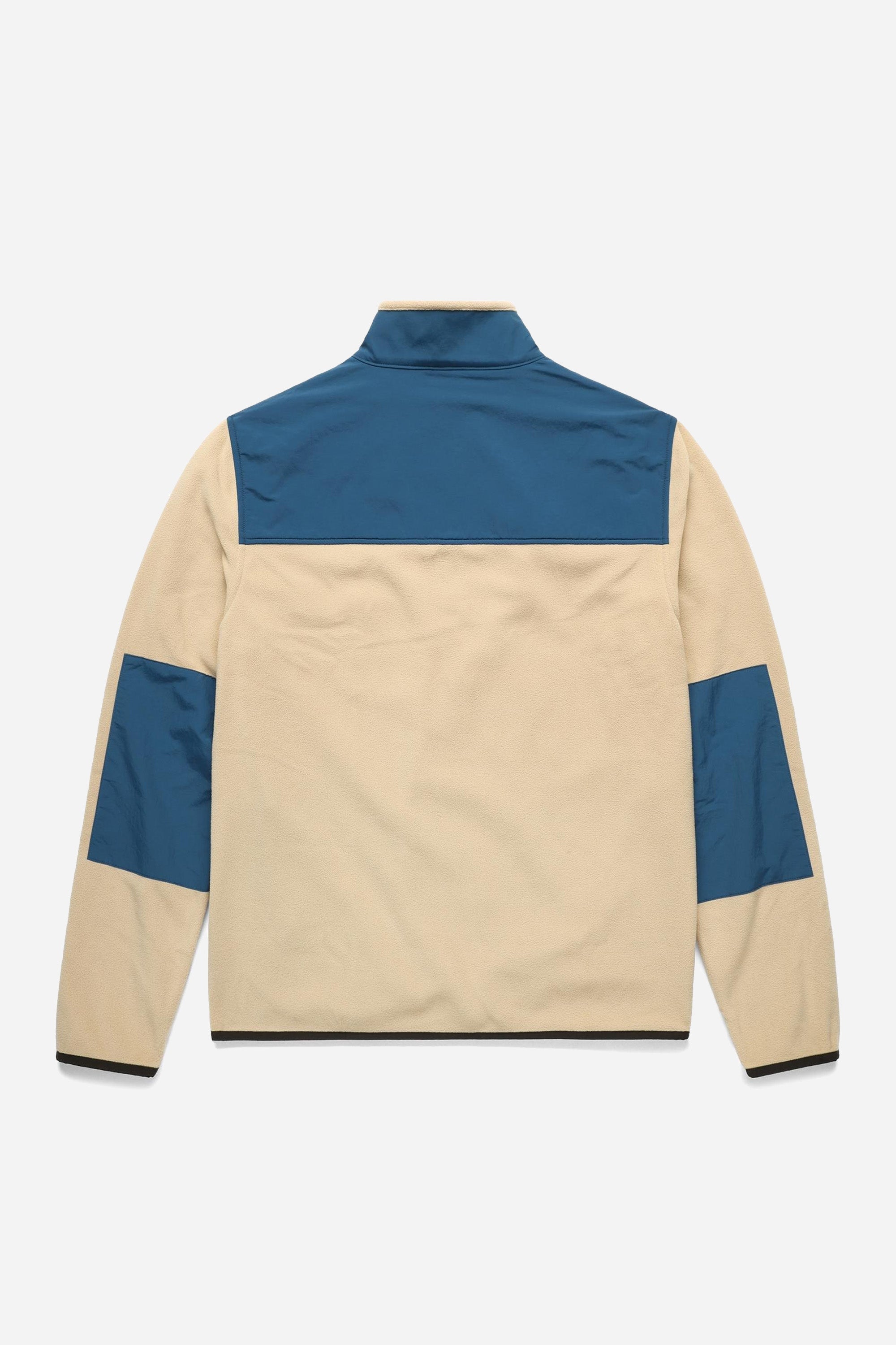 Vista 1/4 Zip Lightweight Fleece Mens Oatmeal/Pond Blue