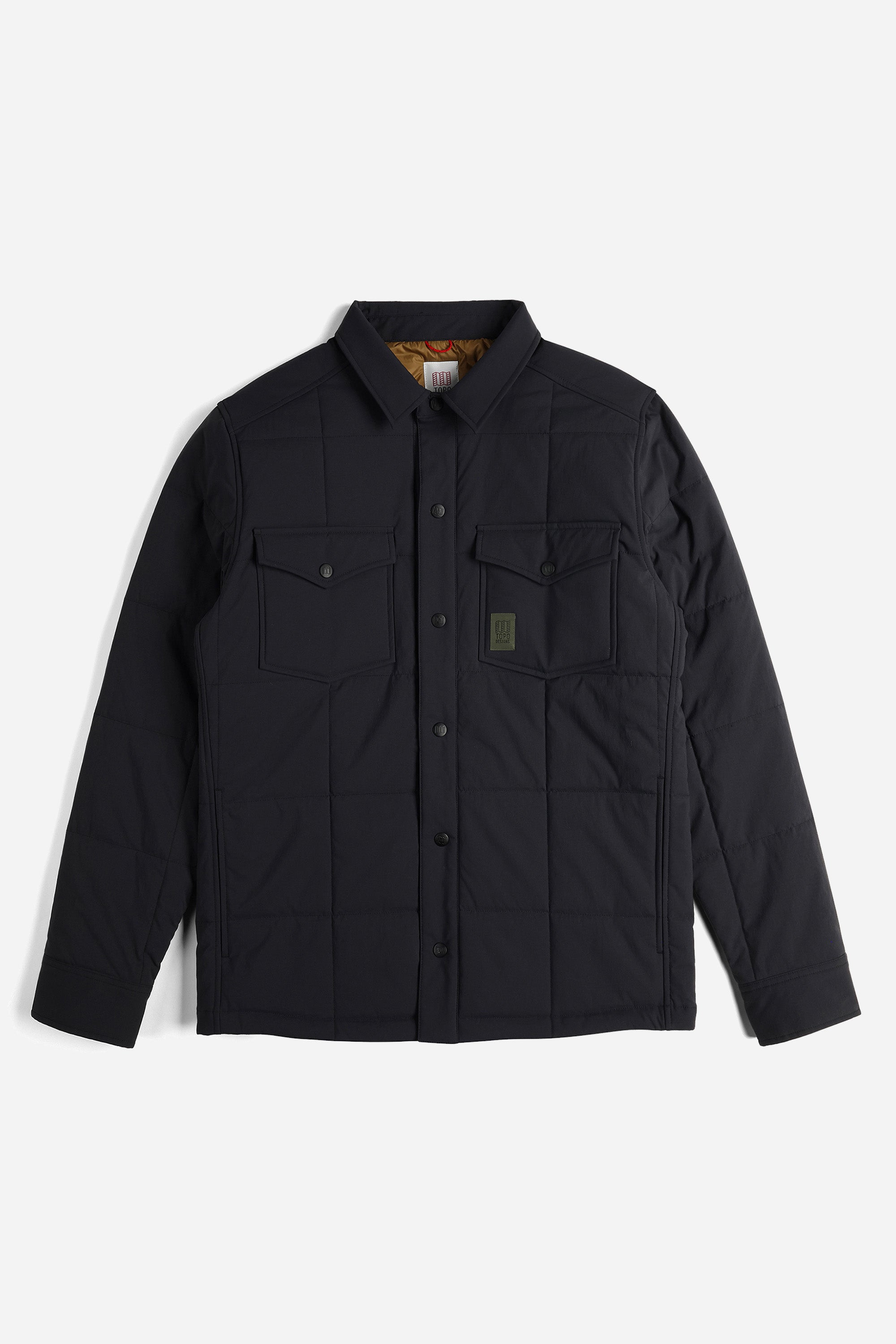Puffer Shirt Jacket Mens Black