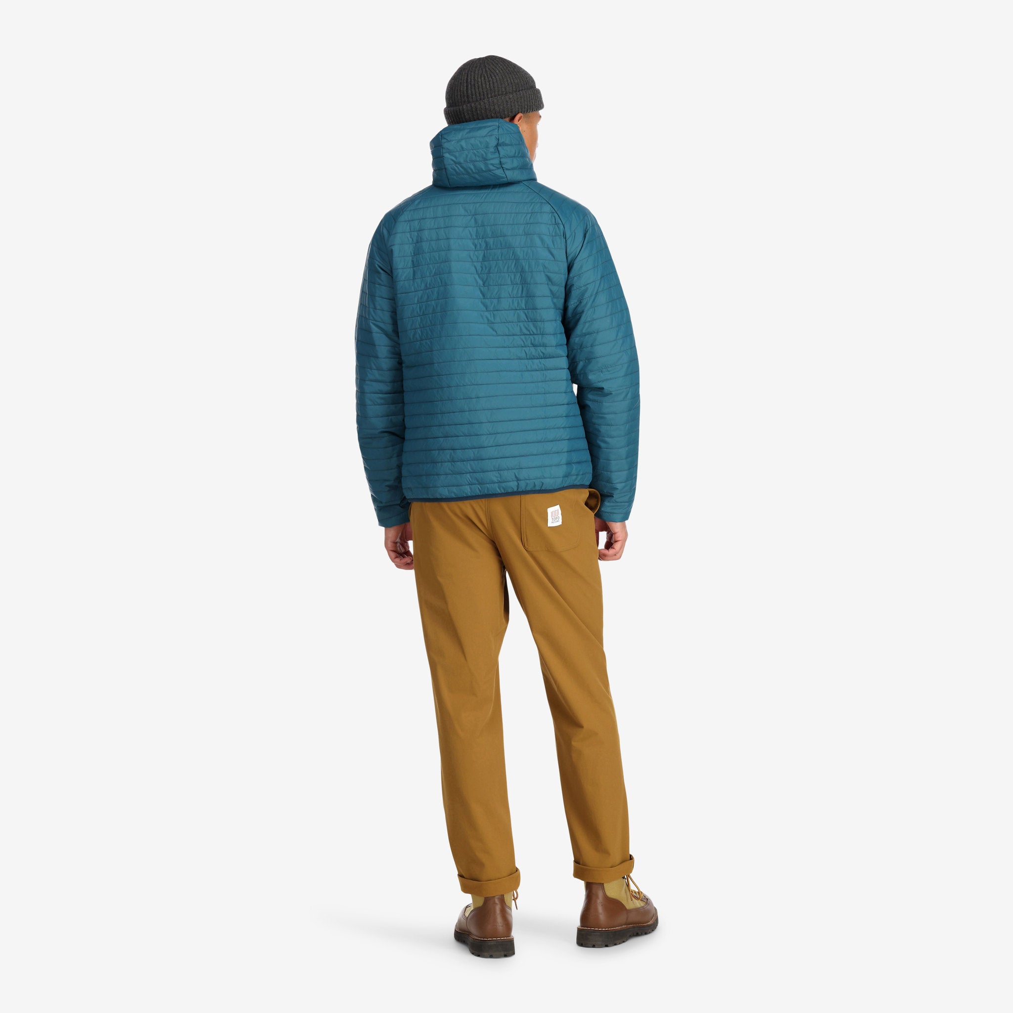 Global Puffer Hoodie Mens Pond Blue