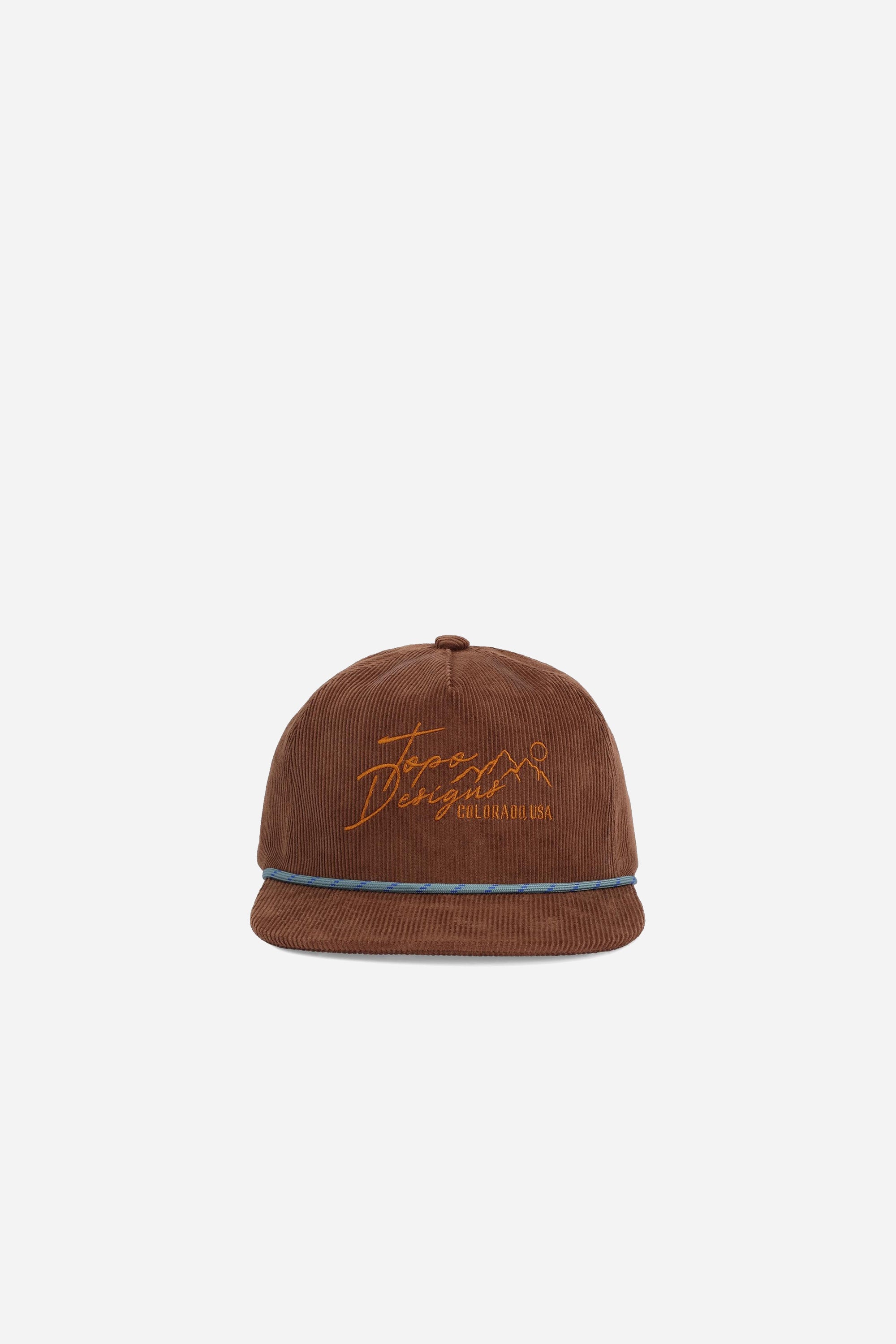 Corduroy Trucker Hat Topo Script Desert Palm