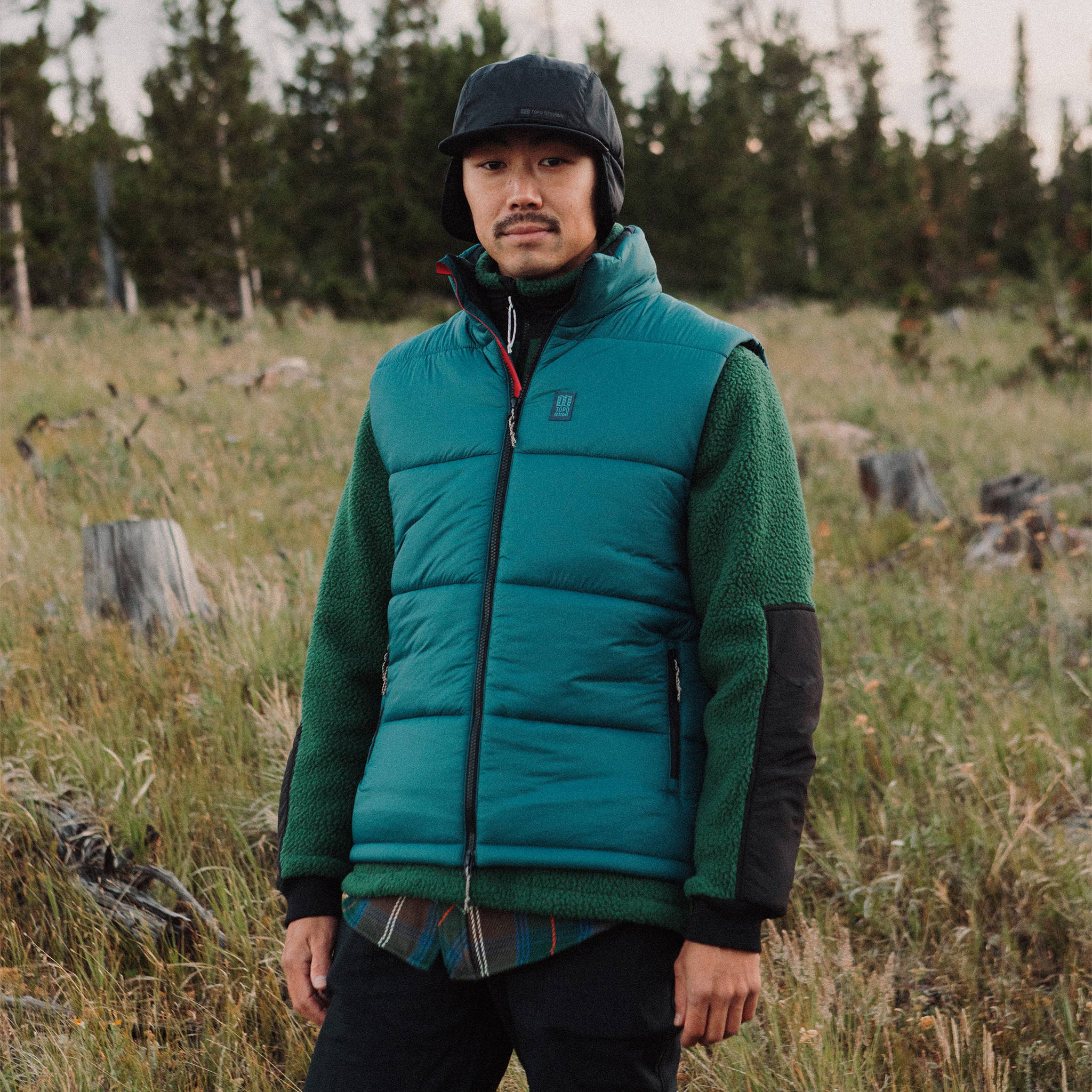 Mountain Puffer Vest Mens Forest