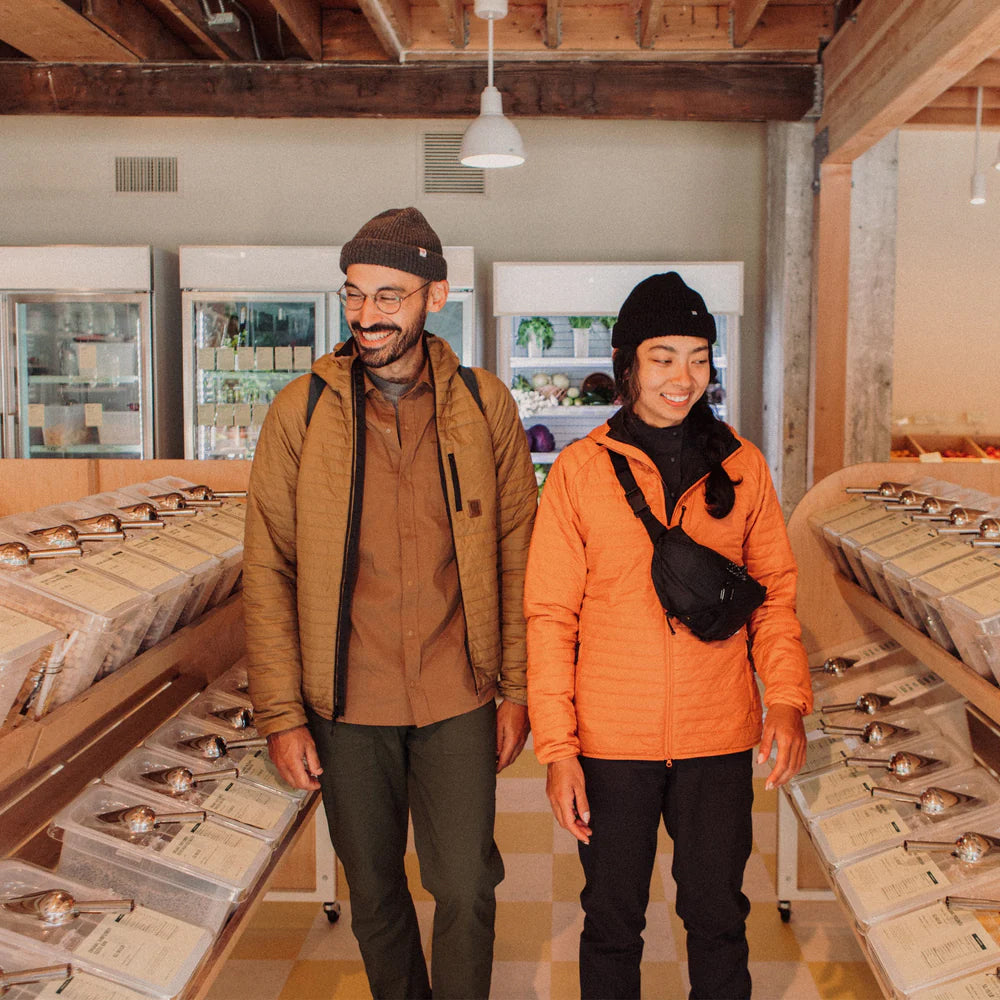 Global Puffer Hoodie Mens Pond Blue