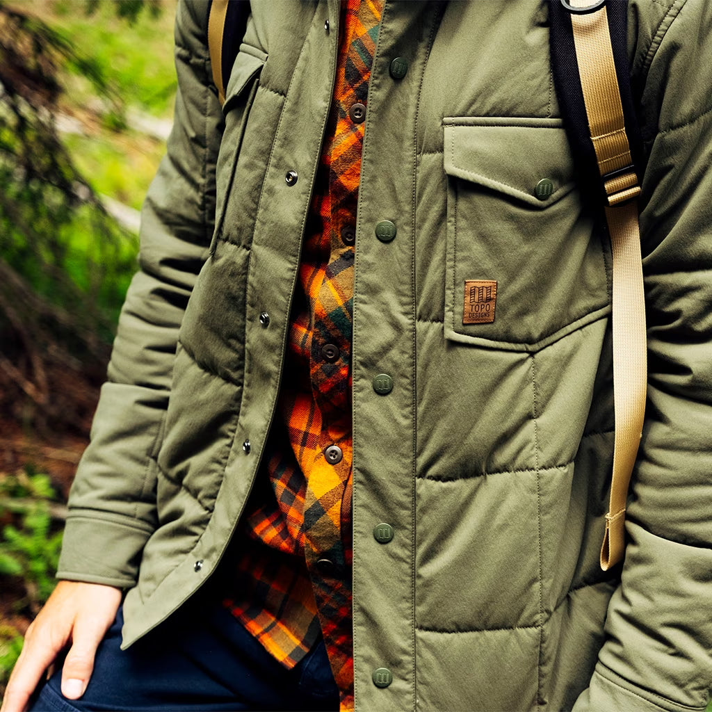 Puffer Shirt Jacket Mens Black