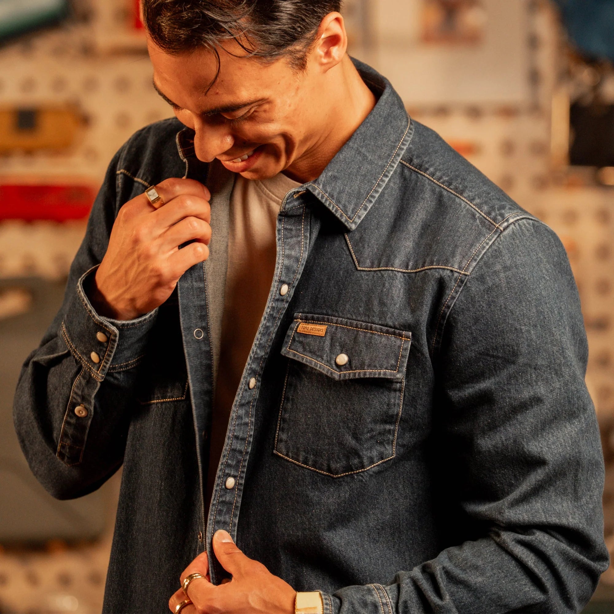 Mountain Shirt Denim Mens Dark Denim