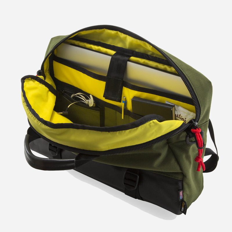 Commuter Briefcase Forest/Brown Leather