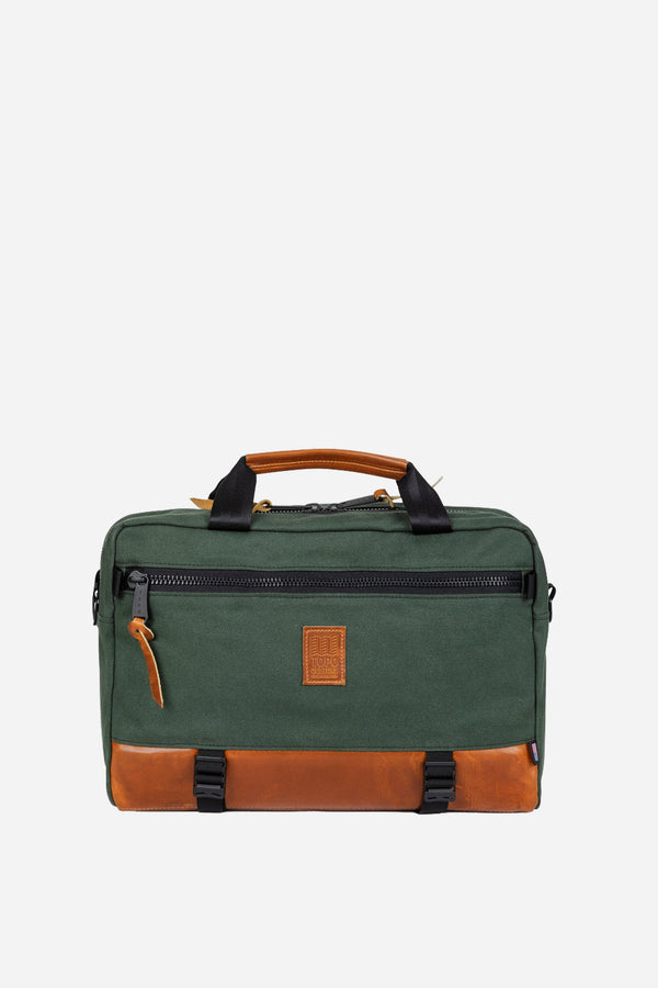 Commuter Briefcase Heritage Canvas Olive Canvas/Brown Leather