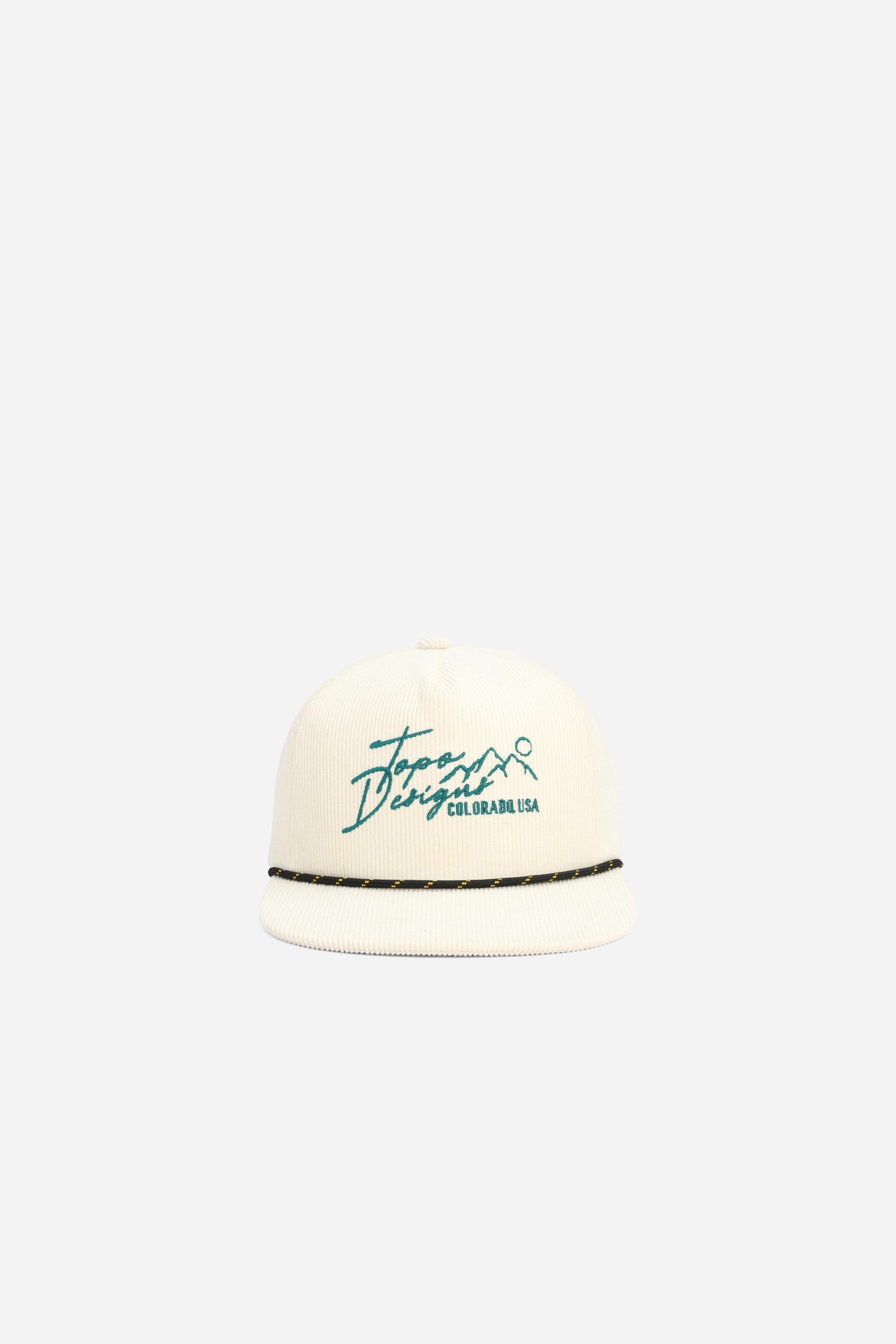 Corduroy Trucker Hat Topo Script Bone White