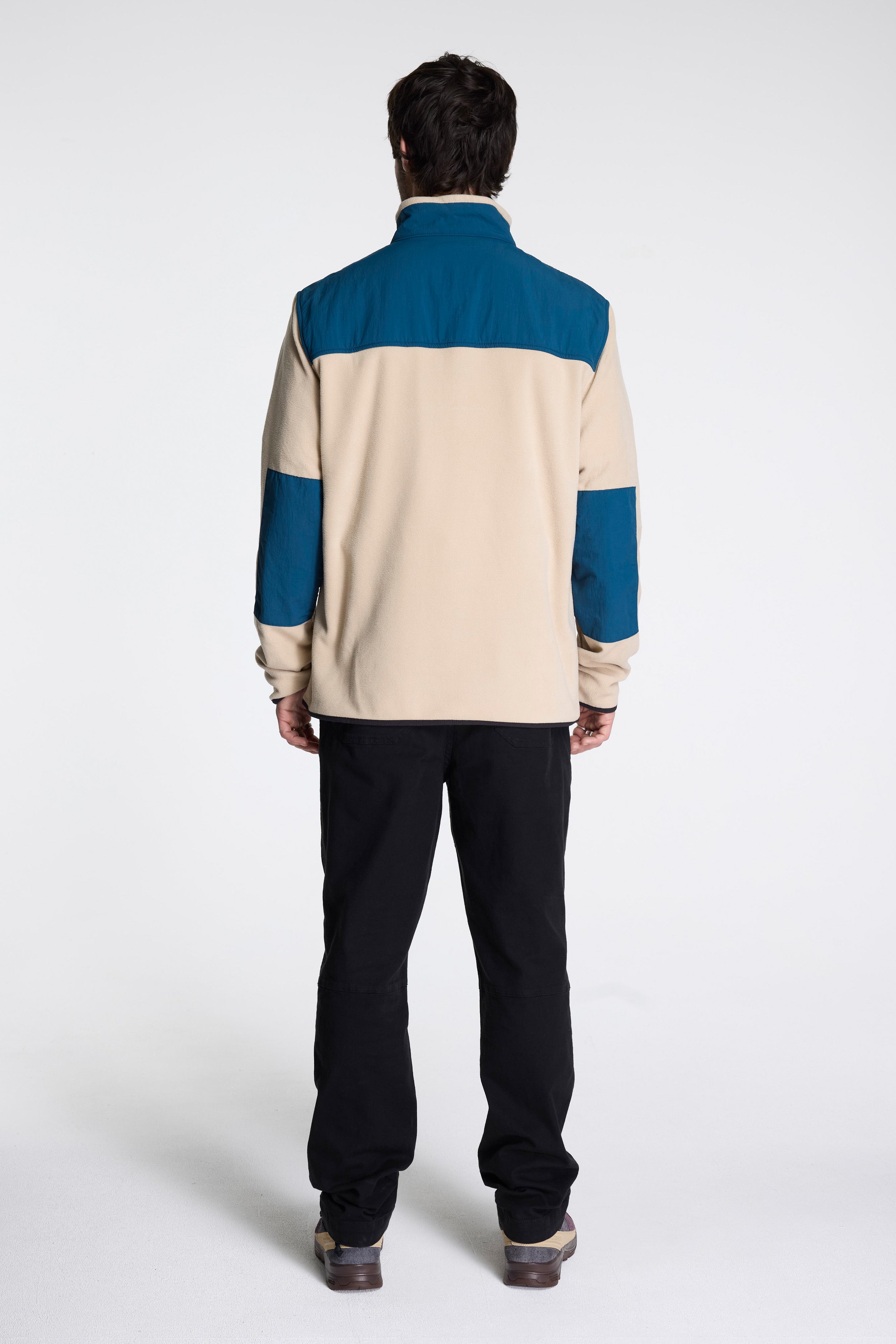 Vista 1/4 Zip Lightweight Fleece Mens Oatmeal/Pond Blue