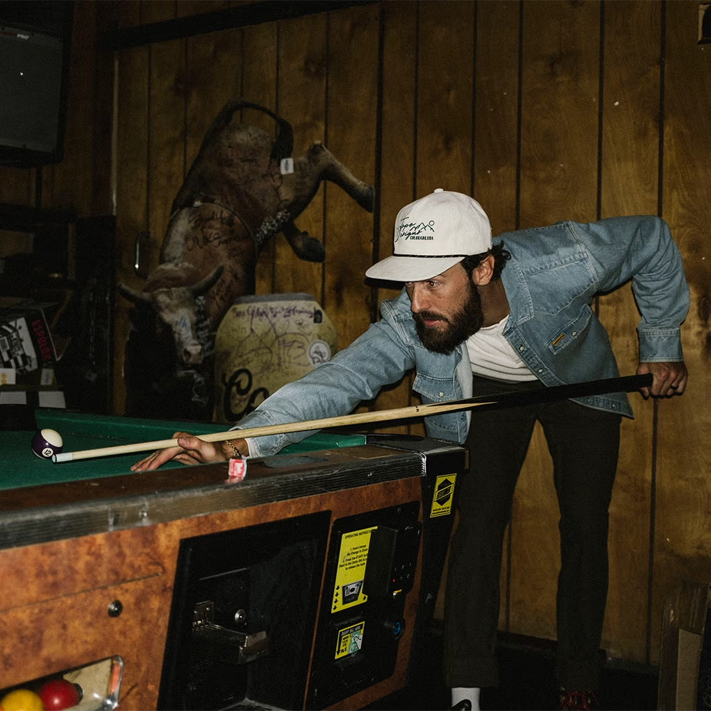 Corduroy Trucker Hat Topo Script Bone White