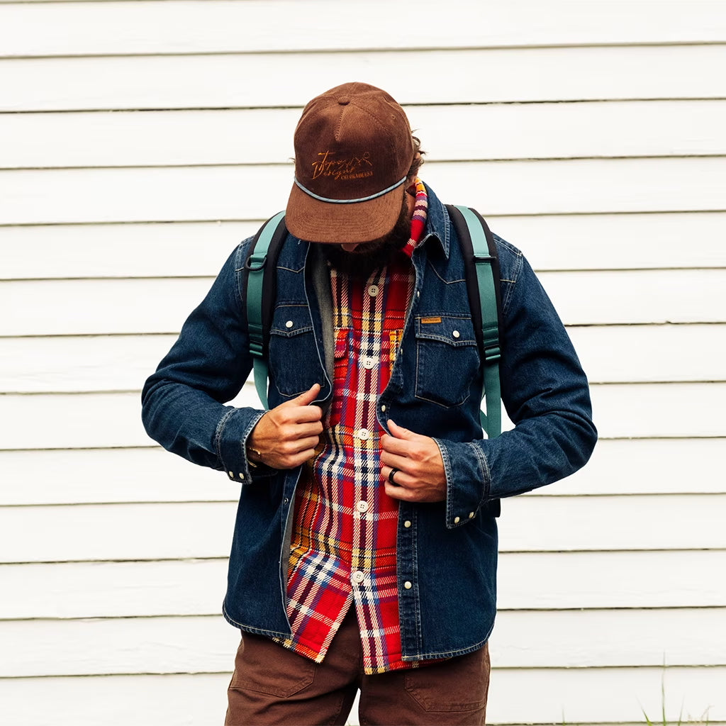 Corduroy Trucker Hat Topo Script Desert Palm