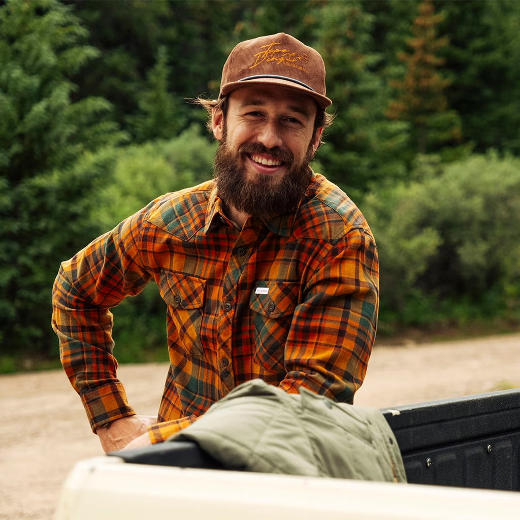 Corduroy Trucker Hat Topo Script Desert Palm
