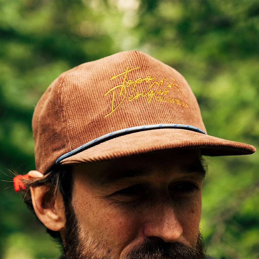 Corduroy Trucker Hat Topo Script Desert Palm